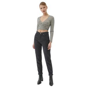 BDG Urban Outfitters Corduroy Pants Size 24 Charcoal Grey High-Rise Mom  Tapered